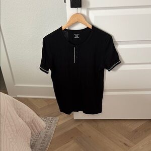Club Monaco Black Henley Shirt